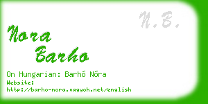 nora barho business card