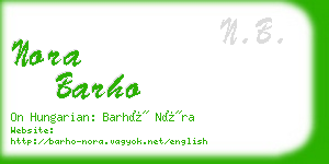 nora barho business card